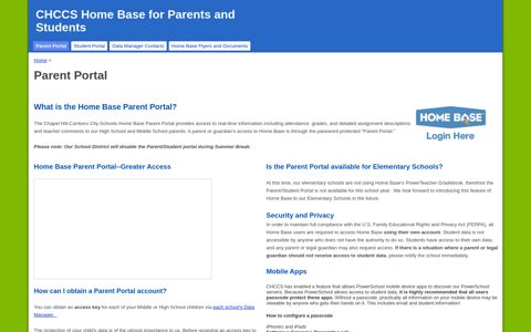 Parent Portal - CHCCS Home Base for Parents and Students