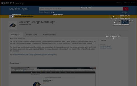 Goucher College Mobile App - Goucher Portal
