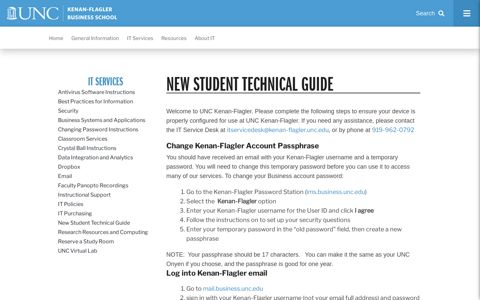 New Student Technical Guide – Kenan-Flagler IT