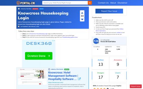 Knowcross Housekeeping Login - Portal-DB.live