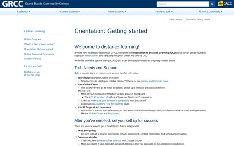 Orientation: Getting started | Grand Rapids Community College