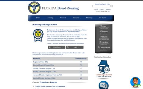 Florida Board of Nursing » Licensing and Registration ...