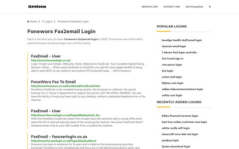 Foneworx Fax2email Login ❤️ One Click Access - iLoveLogin