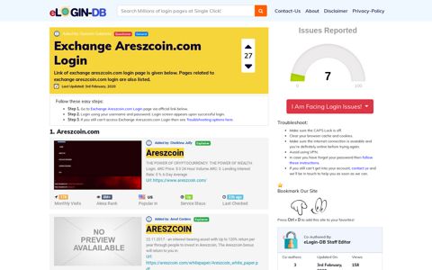 Exchange Areszcoin.com Login