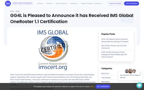 GG4L is Pleased to Announce it has Received IMS Global ...
