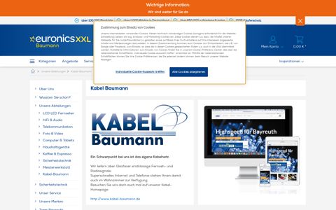 Kabel-Baumann | EURONICS XXL Baumann in Bayreuth