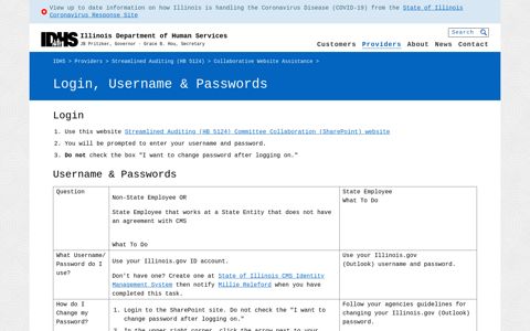 IDHS: Login, Username & Passwords - Illinois Department of ...