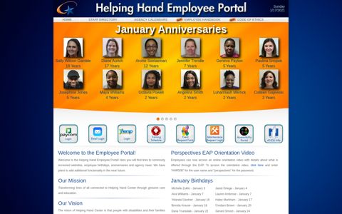Helping Hand Employee Portal