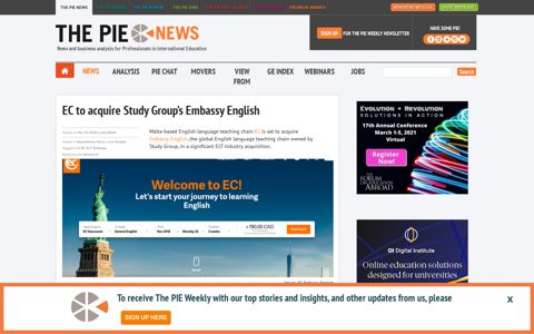 EC announces intent to acquire Embassy English from Study ...