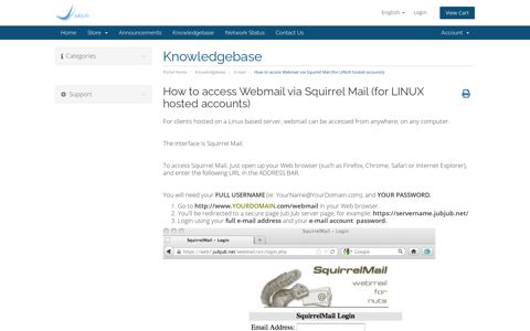 How to access Webmail via Squirrel Mail (for LINUX hosted ...