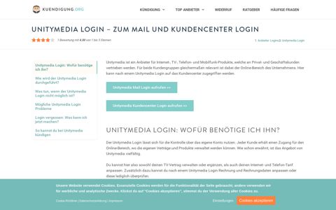 Unitymedia Login ▷ Zum Mail und Kundencenter Login