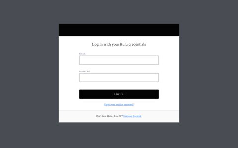 Log in with your Hulu credentials - Hulu Help