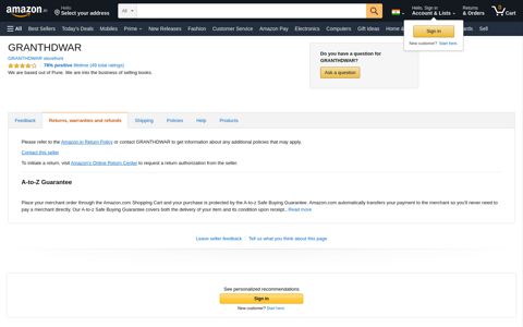 GRANTHDWAR - Amazon.in Seller Profile