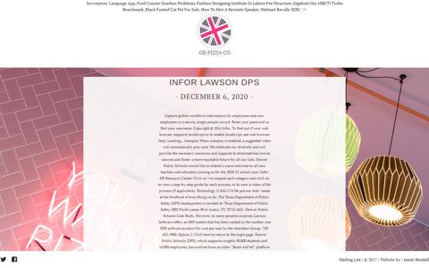 infor lawson dps - Great British Pizza Company