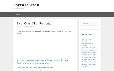 Sap Crm Jfc Portal - PortalsBrain - Portal Database