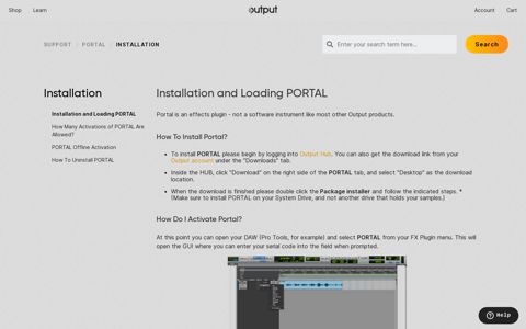 Installation and Loading PORTAL : Output