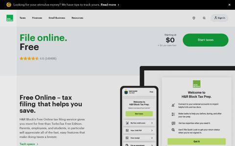 Free Online Tax Filing | H&R Block®