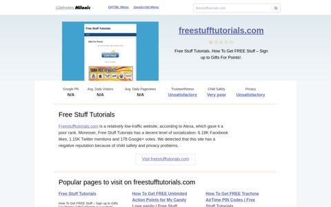 Freestufftutorials.com website. Free Stuff Tutorials.