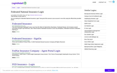 Federated National Insurance Login - LoginDetail