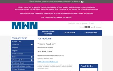 For Providers | MHN - MHN.com