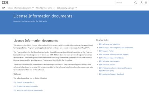 License Information documents - IBM