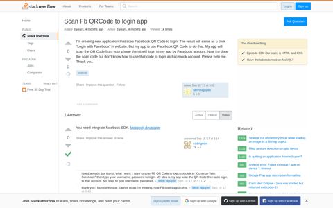Scan Fb QRCode to login app - Stack Overflow
