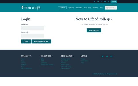 Login - Gift of College