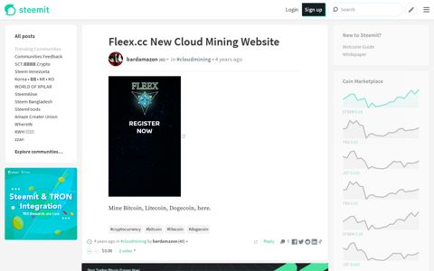 Fleex.cc New Cloud Mining Website — Steemit