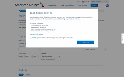 Your Information – Join AAdvantage – American Airlines