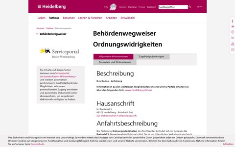 Behördenwegweiser Ordnungswidrigkeiten - heidelberg.de