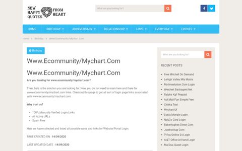 Www.Ecommunity/Mychart.Com - New Happy Quotes