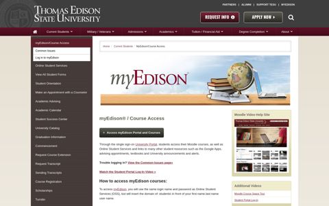 myEdison Course Access ... - Thomas Edison State University