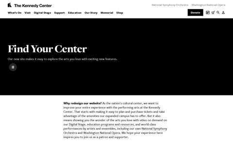 Welcome to the New Website for the Kennedy Center