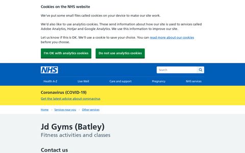 Overview - Jd Gyms (Batley) - NHS