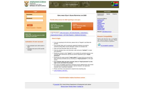 Log In to Employment Equity - Online Services