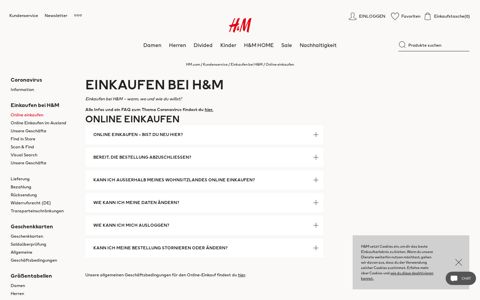 Online einkaufen bei H&M | FAQ & AGB | H&M DE