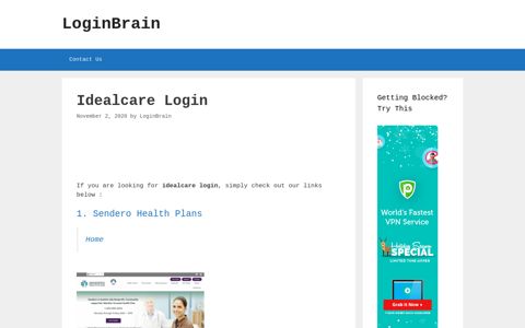 Idealcare - Sendero Health Plans - LoginBrain