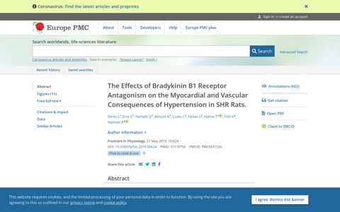 The Effects of Bradykinin B1 Receptor Antagonism on the ...