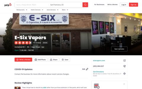 E-Six Vapors - 10 Reviews - Vape Shops - 869 W Main St ...