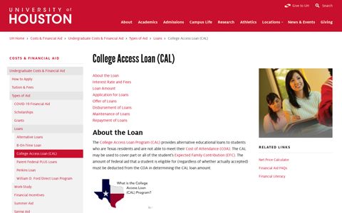 University of Houston: College Access Loan (CAL) - University ...