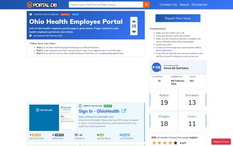 Ohio Health Employee Portal