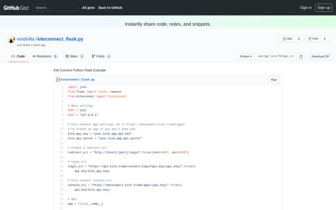 Kite Connect Python Flask Example · GitHub