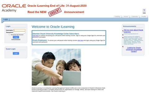 Login - iLearning - Oracle