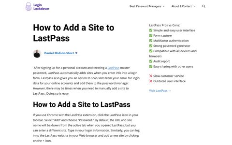 How to Add a Site to LastPass - Login Lockdown