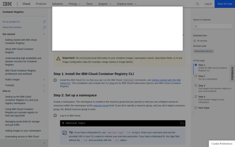 Getting started with IBM Cloud Container Registry
