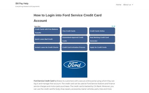How to Login into Ford Service Credit Card Account