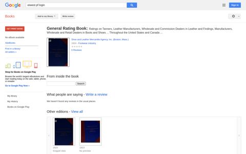 General Rating Book: Ratings on Tanners, Leather ...