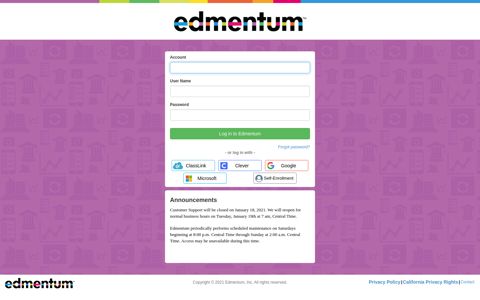 Edmentum® Learning Environment Login