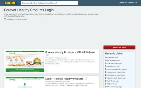 Forever Healthy Products Login - Loginii.com
