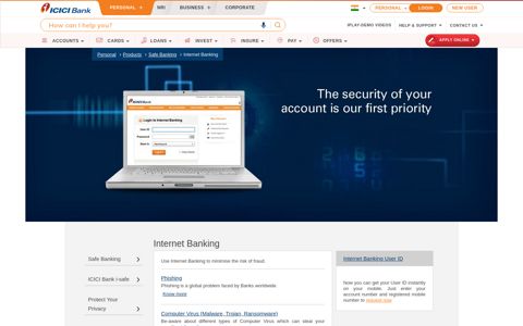 Internet Banking : Safety Tips - Online Safe Banking - ICICI ...